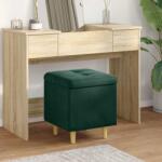 vidaXL Ottomana de depozitare Verde închis 40 x 40 x 45 cm Catifea GartenMobel Dekor (876812)