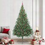 vidaXL Pom de Craciun artificial pre-iluminat Verde 240 cm PVC GartenMobel Dekor (3397037)