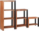 vidaXL Raft pentru carti 3 pcs Maro 50 x 30 x 110 cm GartenMobel Dekor (3321522) Biblioteca