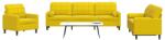 vidaXL Set de canapele cu perne/rulouri, 3 piese, galben, catifea GartenMobel Dekor (3278457) Canapea