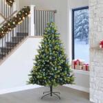 vidaXL Brad de Craciun artificial cu ramuri articulare 300 LEDs 240 cm GartenMobel Dekor (3396016)