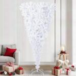 vidaXL Brad de Craciun artificial cu 300 LED Alb 240 cm PVC si Otel GartenMobel Dekor (3426743)