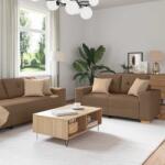 vidaXL Canapea 3 pcs Maro 221 x 80 x 80 cm Material textil din in GartenMobel Dekor (3324632) Canapea