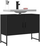 vidaXL Dulap chiuveta de baie, negru, 80x33x60 cm, lemn compozit GartenMobel Dekor (842461)