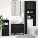 vidaXL Dulap pentru Chiuveta de Baie Stejar Negru 65 x 33 x 60 cm GartenMobel Dekor (862892)