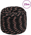 vidaXL Franghie de barca, negru, 18 mm, 25 m, polipropilena GartenMobel Dekor (152364)