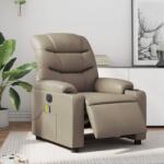 vidaXL Fotoliu electric masaj rabatabil, cappuccino, piele ecologica GartenMobel Dekor (3206598)