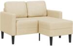 vidaXL Canapea cu 2 locuri cu sezlong în forma L, tesatura crem 125 cm GartenMobel Dekor (4107065) Canapea