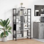 vidaXL Raft pentru carti Gri Sonoma 82 x 32 x 144, 5 cm Lemn compozit GartenMobel Dekor (883985) Biblioteca