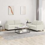 vidaXL Set de canapele cu perne, 2 piese, crem, catifea GartenMobel Dekor (3201504) Canapea