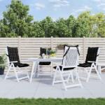 vidaXL Perne scaun cu spatar înalt, 4 buc. negru carouri textil oxford GartenMobel Dekor (377651)