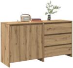 vidaXL Bufeta 2 piese din lemn de stejar artizanal GartenMobel Dekor (3329178) Comoda