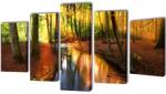 vidaXL Set de tablouri din panza cu tema padure 100 x 50 cm GartenMobel Dekor (241578)