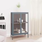 vidaXL Servanta, antracit, 75x35x105 cm, otel si sticla GartenMobel Dekor (336072) Comoda