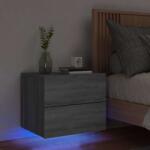 vidaXL Noptiera montata pe perete cu lumini LED, sonoma gri GartenMobel Dekor (836822)