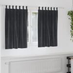vidaXL Perdele opace 2 pcs Gri închis 140 x 140 cm Catifea GartenMobel Dekor (4107233)