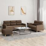 vidaXL Set de canapele cu perne, 3 piese, maro, textil GartenMobel Dekor (3201611) Canapea