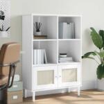 vidaXL Biblioteca SENJA, aspect ratan alb, 90x35x130 cm lemn masiv pin GartenMobel Dekor (358062) Biblioteca