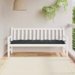 vidaXL Perna banca de gradina negru carouri, 180x50x7cm, textil oxford GartenMobel Dekor (361634)