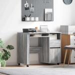vidaXL Birou cu Roti cu sertar Gri 91 x 50 x 77 cm Lemn compozit GartenMobel Dekor (869535)