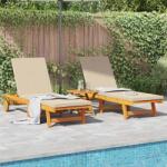vidaXL Sezlong 2-persoana 2 pcs Maro Lemn Solid de Acacia GartenMobel Dekor (3325196)