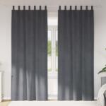 vidaXL Perdele opace 2 pcs Gri deschis 140 x 260 cm Catifea GartenMobel Dekor (4107297)