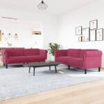 vidaXL Set canapele, 2 piese, rosu vin, catifea GartenMobel Dekor (3209223) Canapea