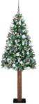 vidaXL Brad de Craciun subtire Verde 180 cm PVC si lemn de PIN masiv GartenMobel Dekor (3394898)