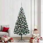 vidaXL Brad de Craciun artificial Verde 210 cm PVC si Otel si Plastic GartenMobel Dekor (3396275)