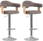 vidaXL Scaune de bar 2 buc. gri taupe lemn curbat si material textil GartenMobel Dekor (327339)