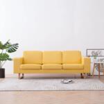 vidaXL Canapea cu 3 locuri, galben, material textil GartenMobel Dekor (281392) Canapea