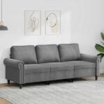 vidaXL Canapea cu 3 locuri, gri închis, 180 cm, material catifea GartenMobel Dekor (359540) Canapea