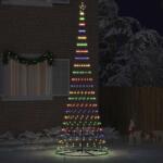 vidaXL Brad de Craciun LED cu 455 LED Multicolour 184.5 cm Metal GartenMobel Dekor (42018794)