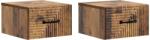 vidaXL Set 2 noptiere suspendate cu sertar, lemn vechi, 34, 5 x 33 x 20 cm (898612)