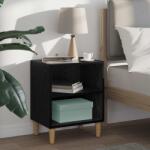 vidaXL Dulap de pat Stejar Negru 40 x 30 x 50 cm Lemn compozit GartenMobel Dekor (8003722)
