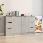 vidaXL Servante, 3 piese, gri beton, lemn prelucrat GartenMobel Dekor (3115839) Comoda