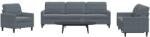 vidaXL Set de canapele cu perne, 4 piese, gri închis, catifea GartenMobel Dekor (3278442) Canapea