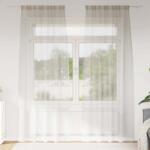 vidaXL Cortina din Voile cu perdele 2 pcs Crem 225 x 140 cm Poliester GartenMobel Dekor (4108014)