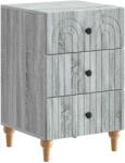 vidaXL Noptiera Sonoma gri cu 3 sertare, 43x41x66, 5 cm, lemn prelucrat (894101)