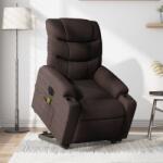 vidaXL Fotoliu electric masaj rabatabil cu ridicare maro închis textil GartenMobel Dekor (3206677)
