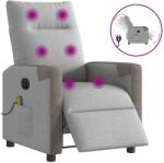 vidaXL Scaun reclinabil electric pentru masaj Cloud Grey Fabric GartenMobel Dekor (3324084)