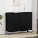 vidaXL Dulap lateral Stejar Negru 96, 5 x 30 x 75 cm Lemn compozit GartenMobel Dekor (886606) Comoda