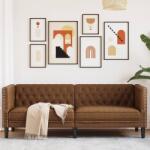 vidaXL Canapea Chesterfield cu 3 locuri, maro, piele ecologica GartenMobel Dekor (372672) Canapea