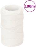 vidaXL Franghie de barca, alb complet, 2 mm, 100 m, polipropilena GartenMobel Dekor (152531)