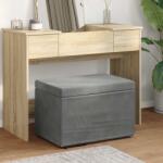 vidaXL Taburet Gri închis 61 x 41 x 40 cm Catifea si lemn stratificat GartenMobel Dekor (876766)