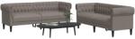 vidaXL Set de canapele, 2 piese, gri taupe, material GartenMobel Dekor (3209205) Canapea