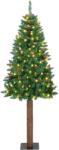 vidaXL Brad de Craciun subtire Verde 180 cm PVC si lemn de PIN masiv GartenMobel Dekor (3394860)