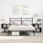 vidaXL Set 2 noptiere stejar negru, 50 x 30 x 51, 5 cm, cu raft, vidaXL (862620)