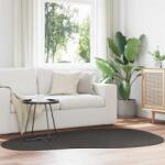 vidaXL Covor oval Huarte antracit 140x200 cm, poliester, antiderapant (4103757) Covor