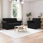vidaXL Set de canapea 2 pcs Negru 155 x 82 x 80 cm tesatura GartenMobel Dekor (3407488) Canapea